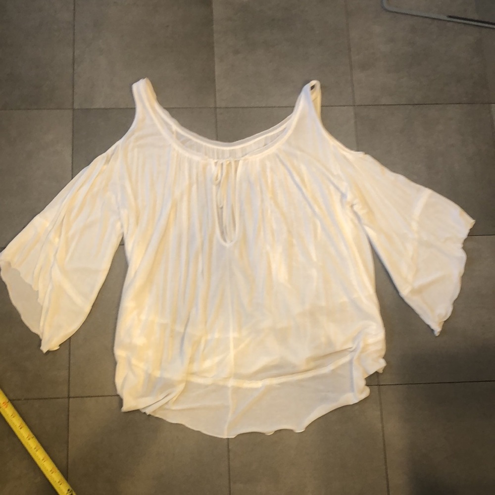 Free People Loose Fitting, Flowing Cold Shoulder Top - Picture 10 of 11